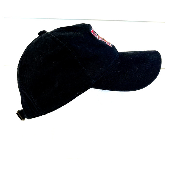 Texas Tech Double Red T Basketball Cool Fit Strap Back Adult Black Cap - Picture 3 of 8